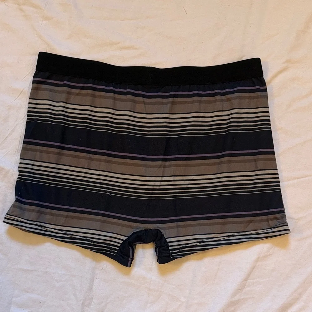 Stylish Striped Boxer Briefs in Black and Gray